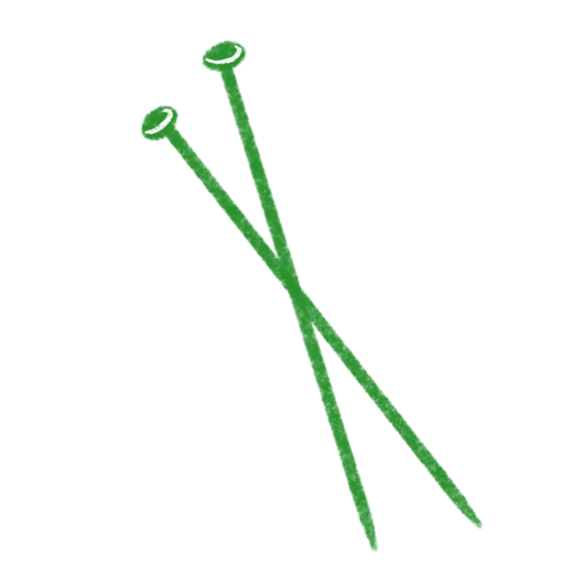 green knitting needles